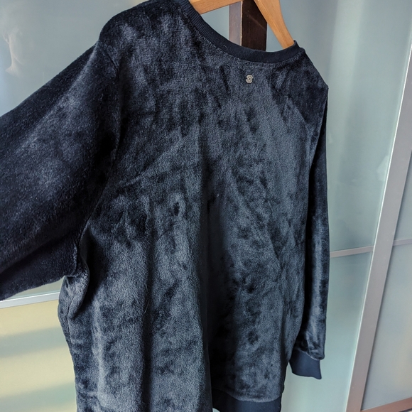 GAIAM Cozy Velour Black Lounge Pullover Crew Neck Sweater - XXL - Picture 6 of 6